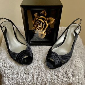 Satin sling back